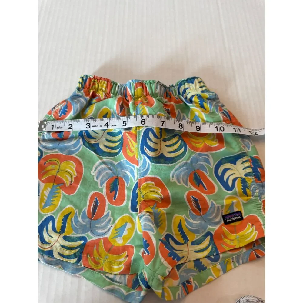 Patagonia Baby Baggies Swim Trunks 4T Blue Surf Fish Print Recycled Nylon